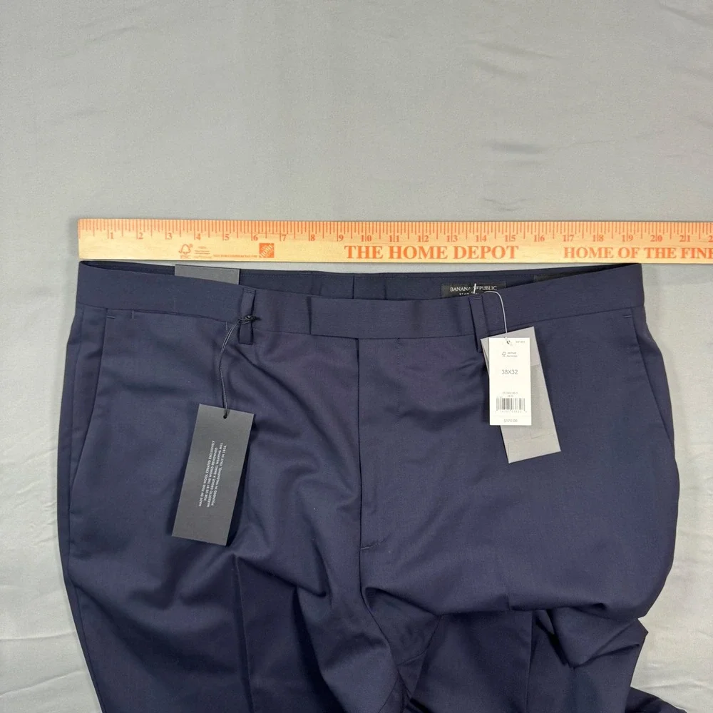 Banana Republic Marzotto Italian Wool Pants Blue 38x32 Standard Fit Super 120s